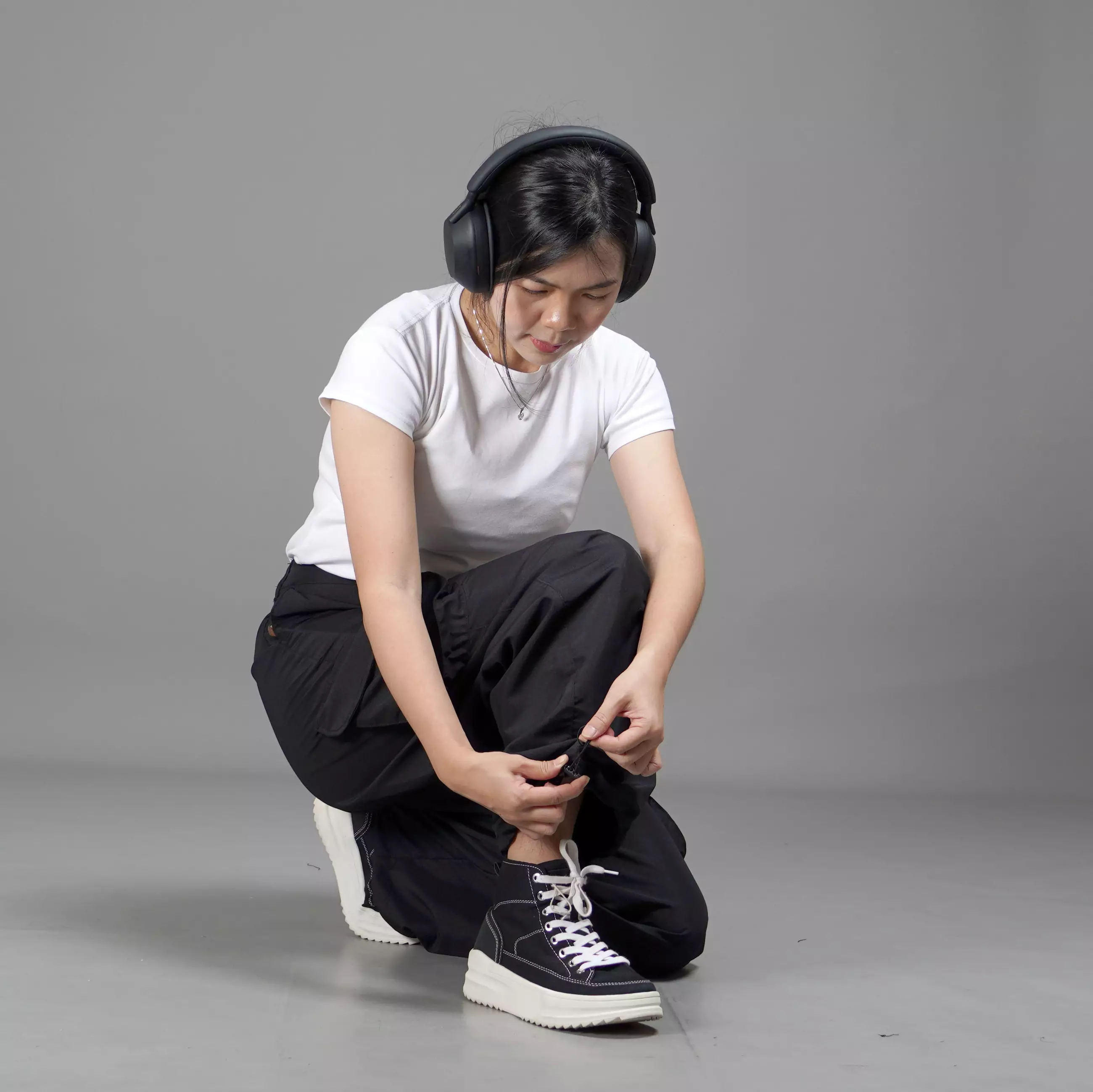  REGINA Celana Kargo Wanita Panjang Celana Kargo Parasut - HITAM