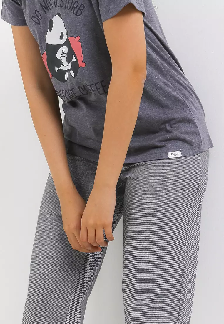 Pyjama Baju Tidur  Short Sleeve Long Pants Sleepwear