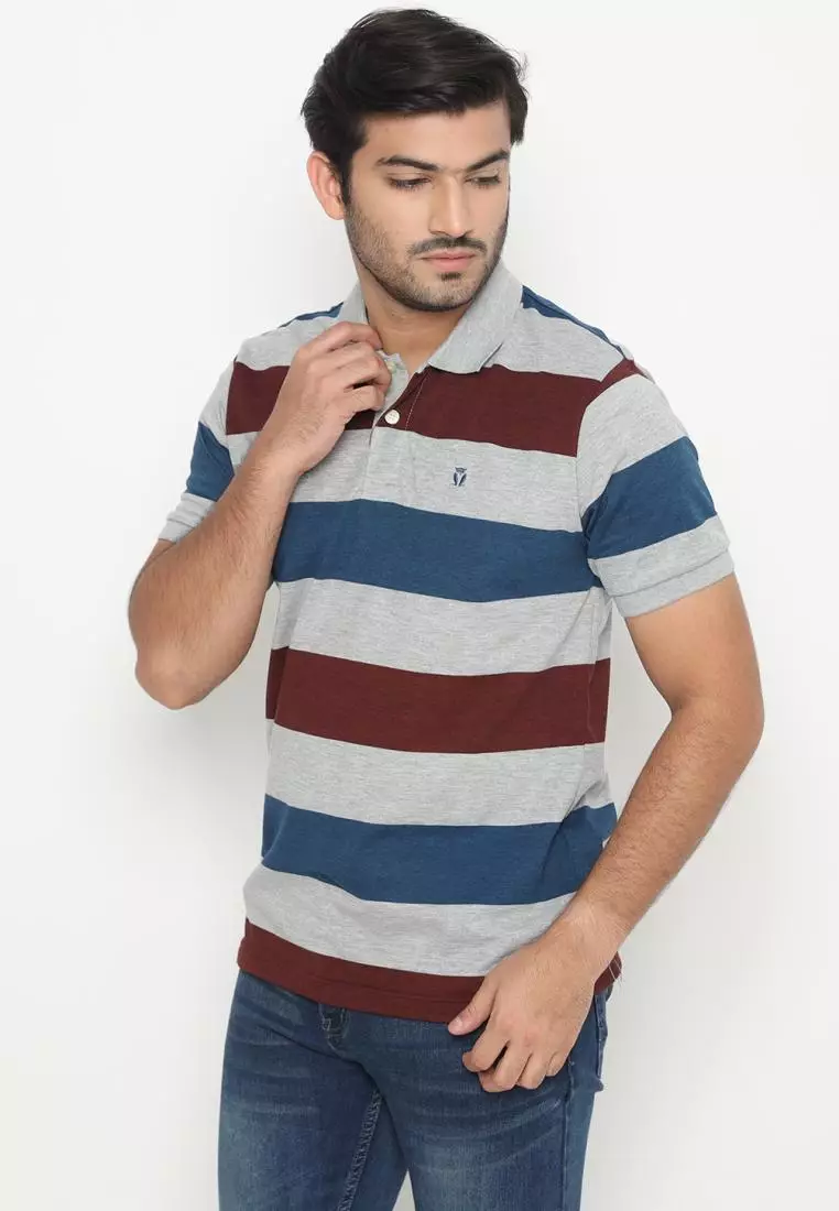 MATSUDA Kaos Polo Pria Katun Baju Cowok Kerah Nishio