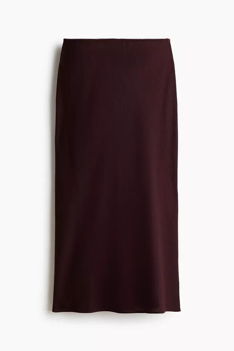 Linen-blend slip skirt