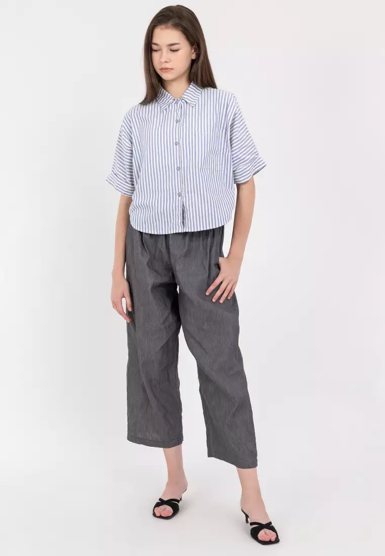 Cassandra Crop Polo Top