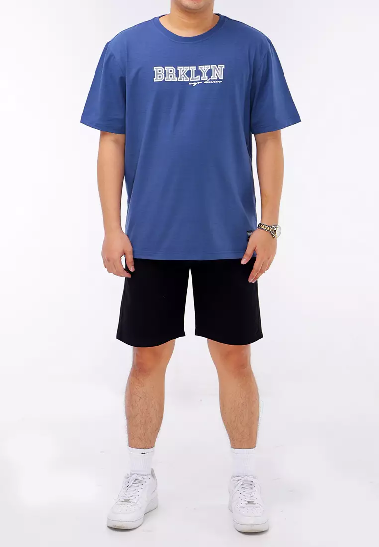 Round Neck Streaky Short Sleeve