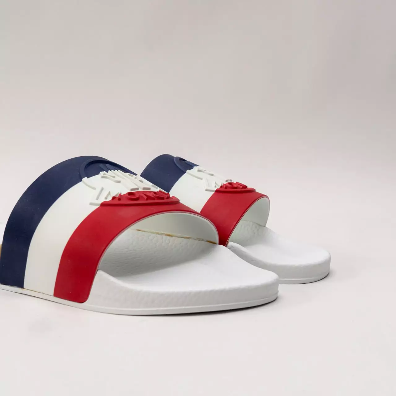 Basile French Flag Sandal Slide White