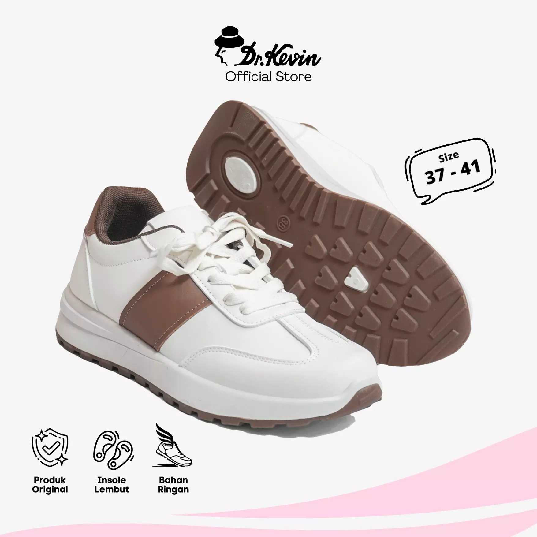 Dr. Kevin Sepatu Wanita Kets Casual Fashion Trendy Sneaker Kulit 581-015