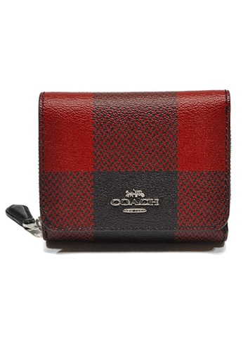 Coach COACH SMALL WALLET IN SIGNATURE CANVAS (C1916)-SV/Black/1941 Red Multi 169A9ACAF772B6GS_1