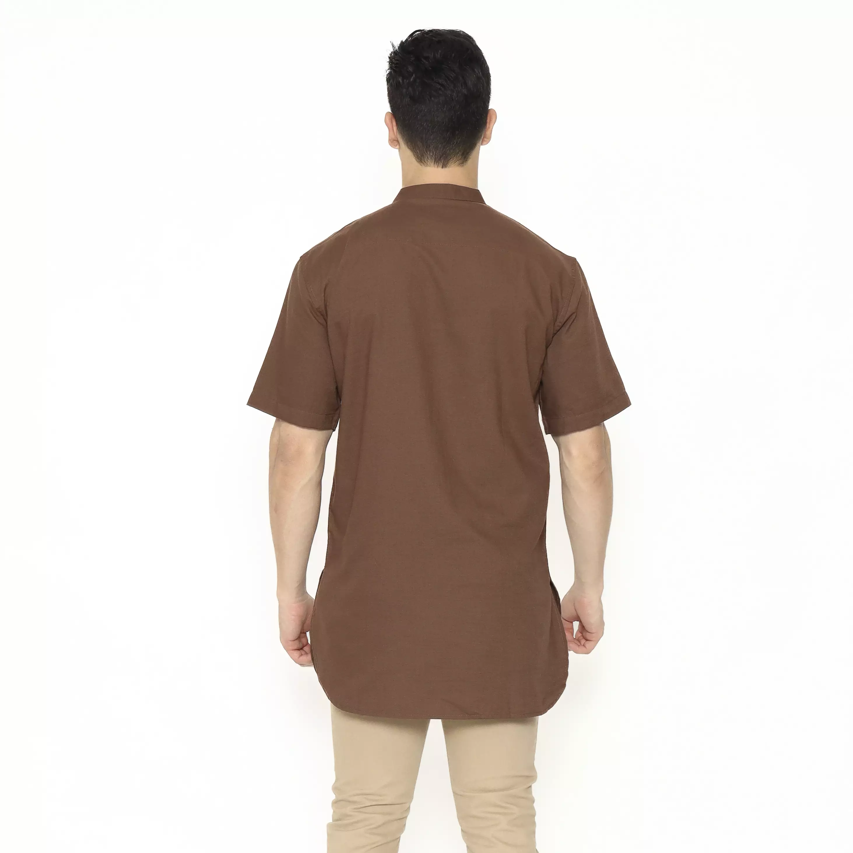 AMK Kemeja Koko Kurta Pria Lengan Pendek KK Nahawand S/s Brown