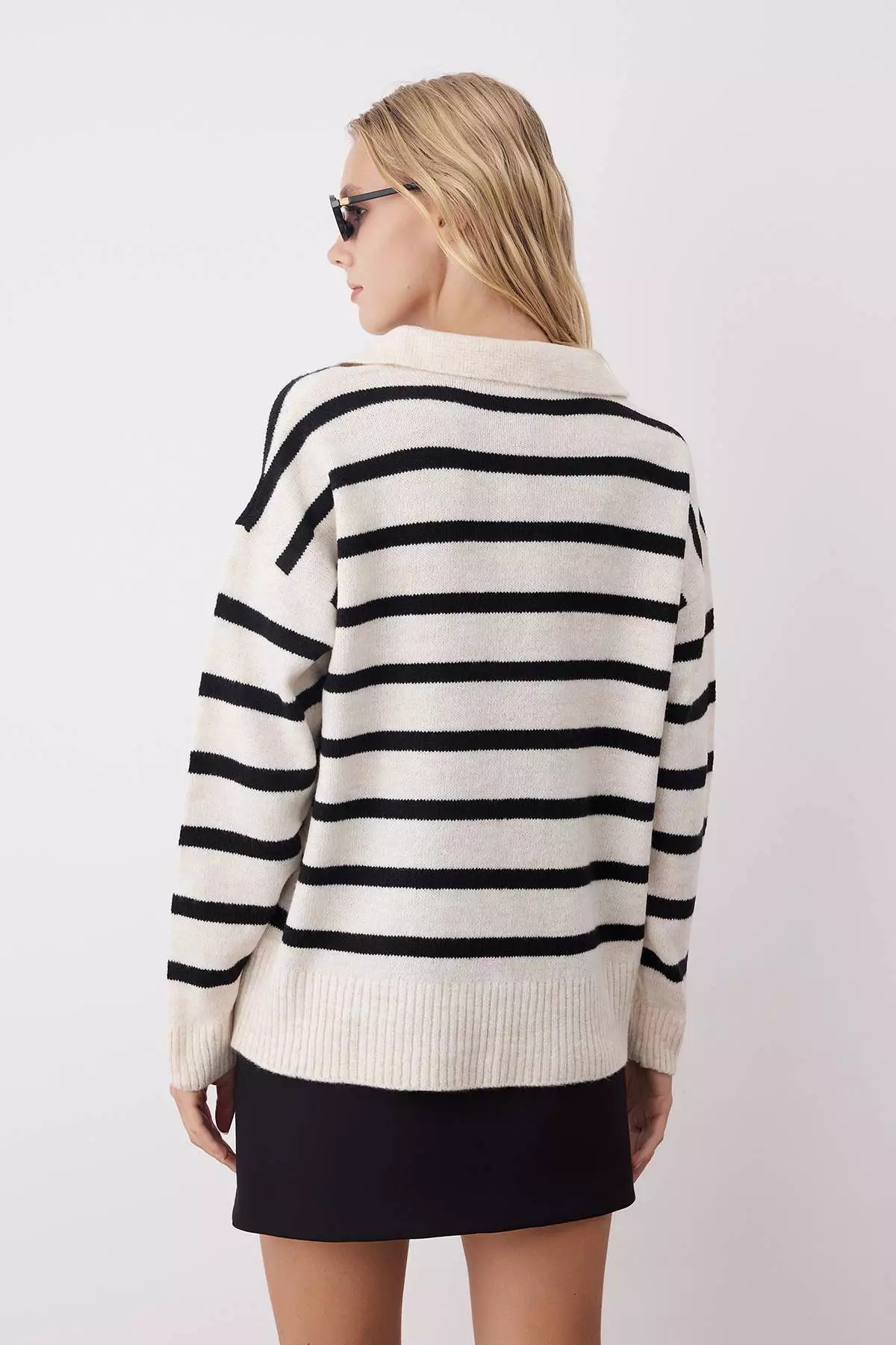 Ecru More Sustainable Soft Textured Wide Pattern Knitwear Sweater