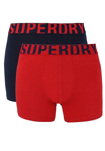 SUPERDRY red and navy Boxers Dual Logo Double-Packs - Original & Vintage 7F56AUS88B607BGS_1
