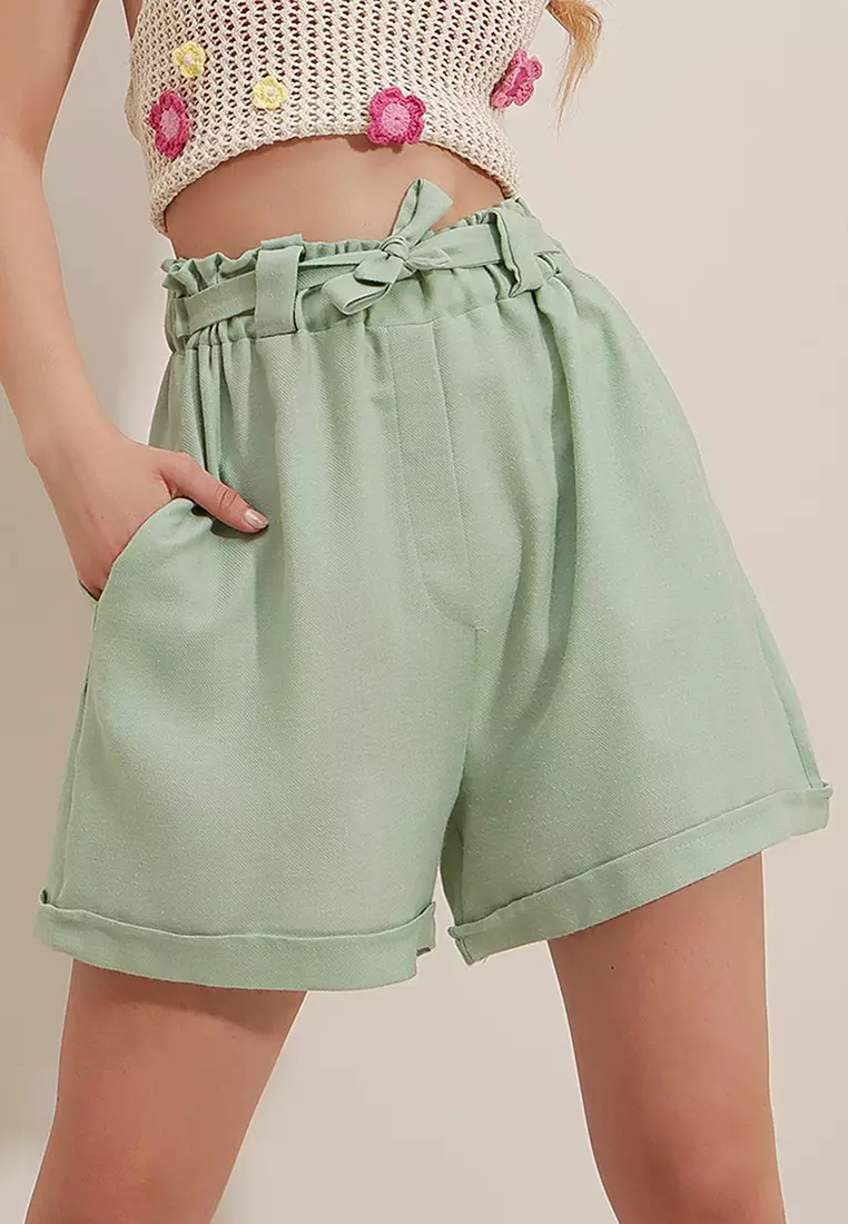 Buy Alacati Waist Belt Viscon Shorts Online ZALORA Malaysia   Alacati 1724 9137533 1 