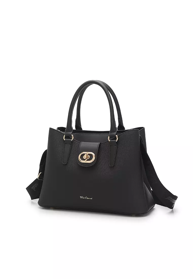 Women's Top Handle Bag / Sling Bag / Crossbody Bag - Black