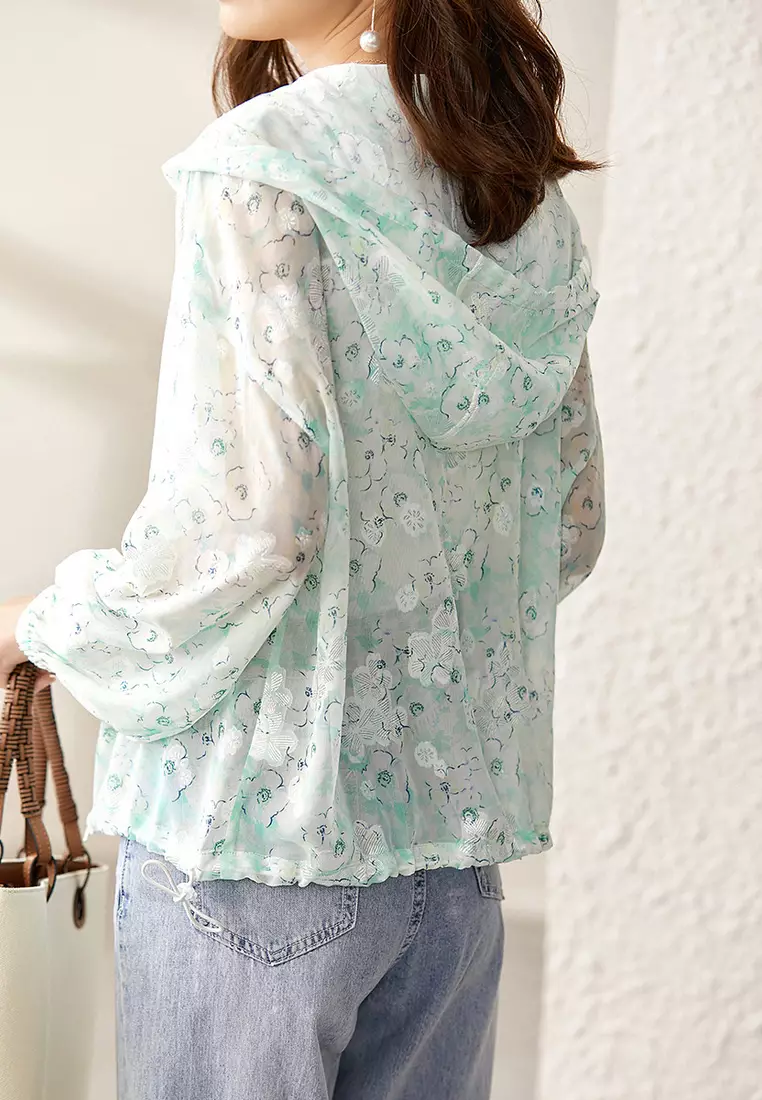Chiffon floral jacket sale