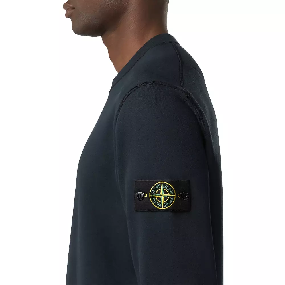 6100060 Organic Cotton Fleece Crewneck Sweatshirt with Raglan Sleeves Navy Blue