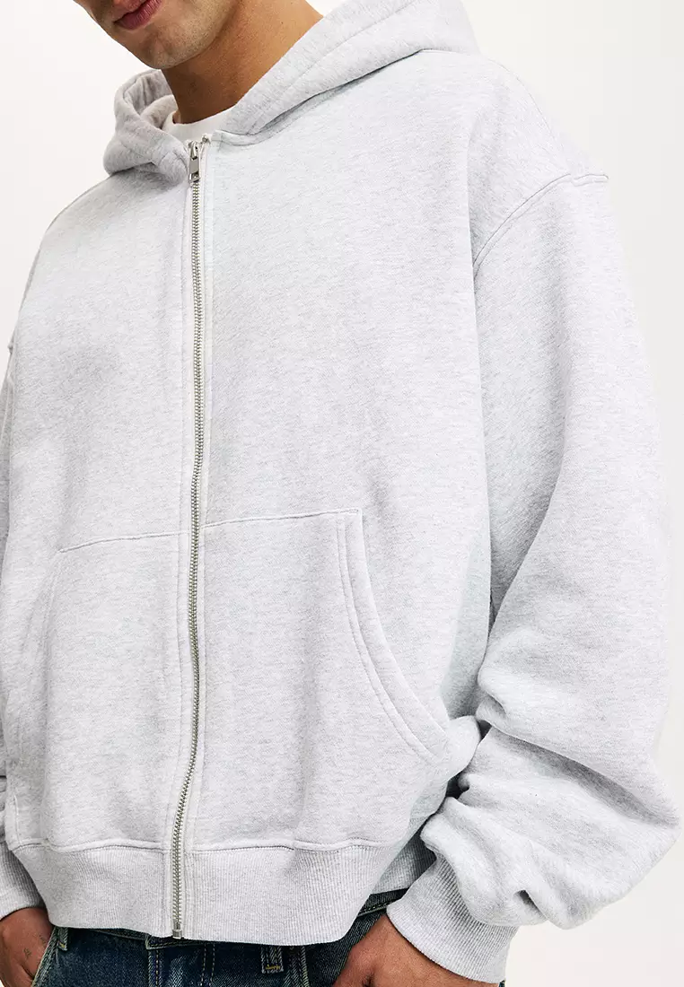Cropped Zip Up Hoodie
