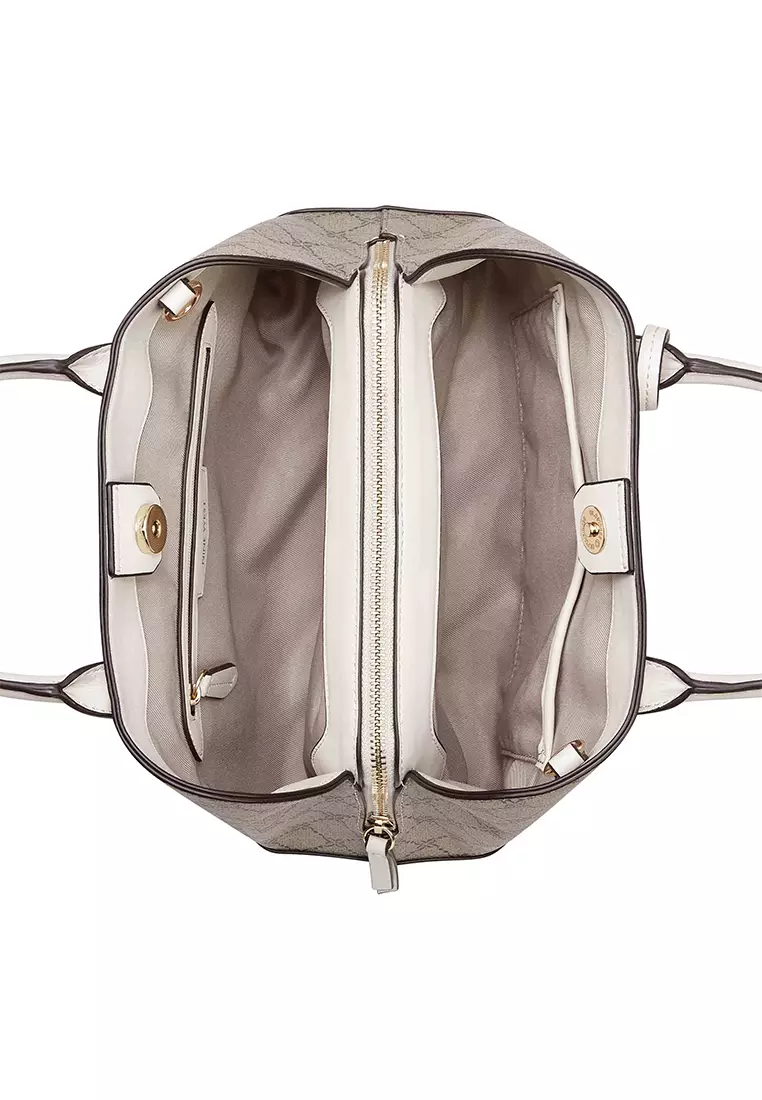 Buy Nine West Dax 3 Compartment Satchel Mocha Logo/Mahogany 2025 Online