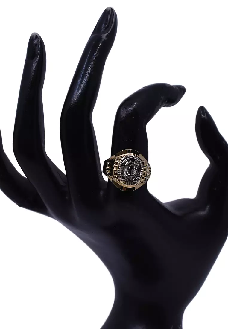 18K Bicolor Gold Gents Ring