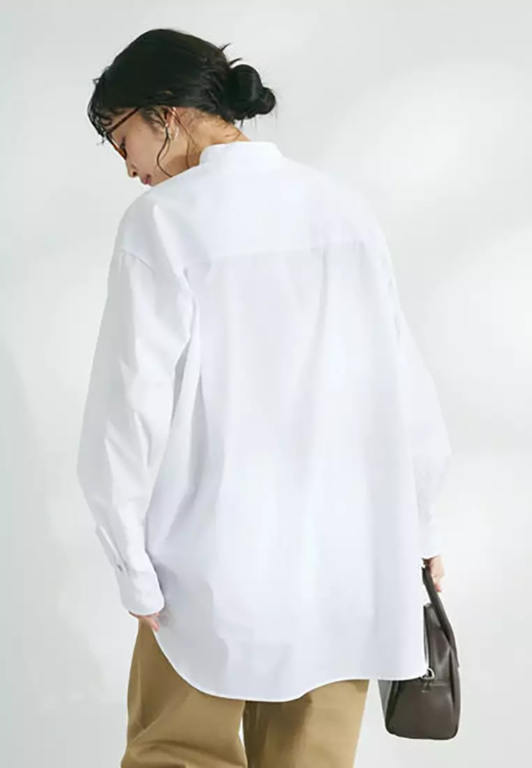 Craft Standart Boutique - Chisaki Band Collar Shirt Off White