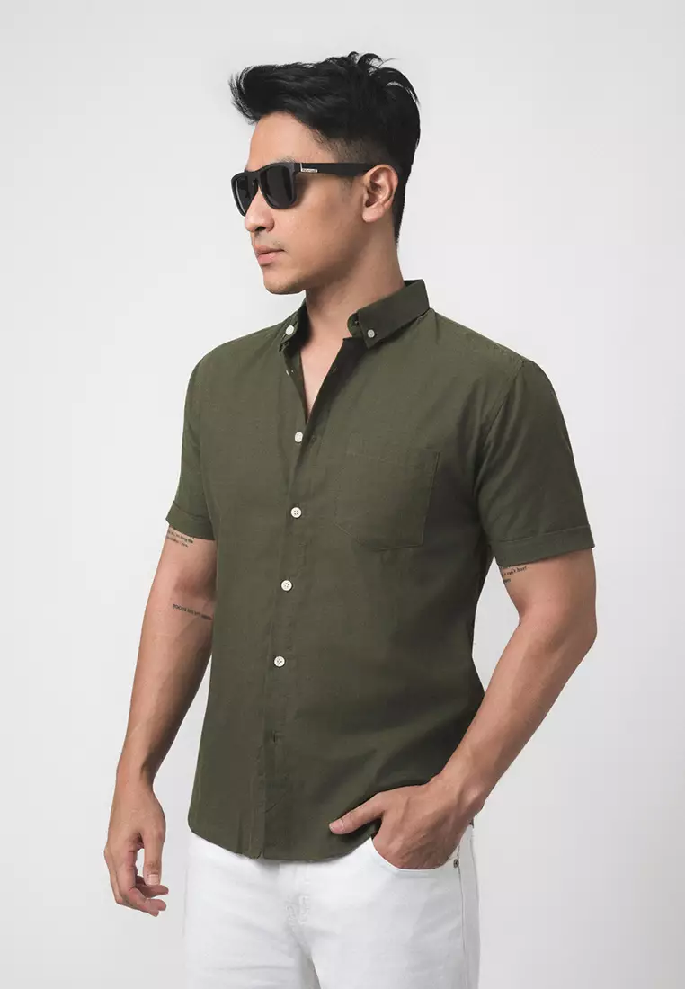 Hunter Green Oxford SS Shirt