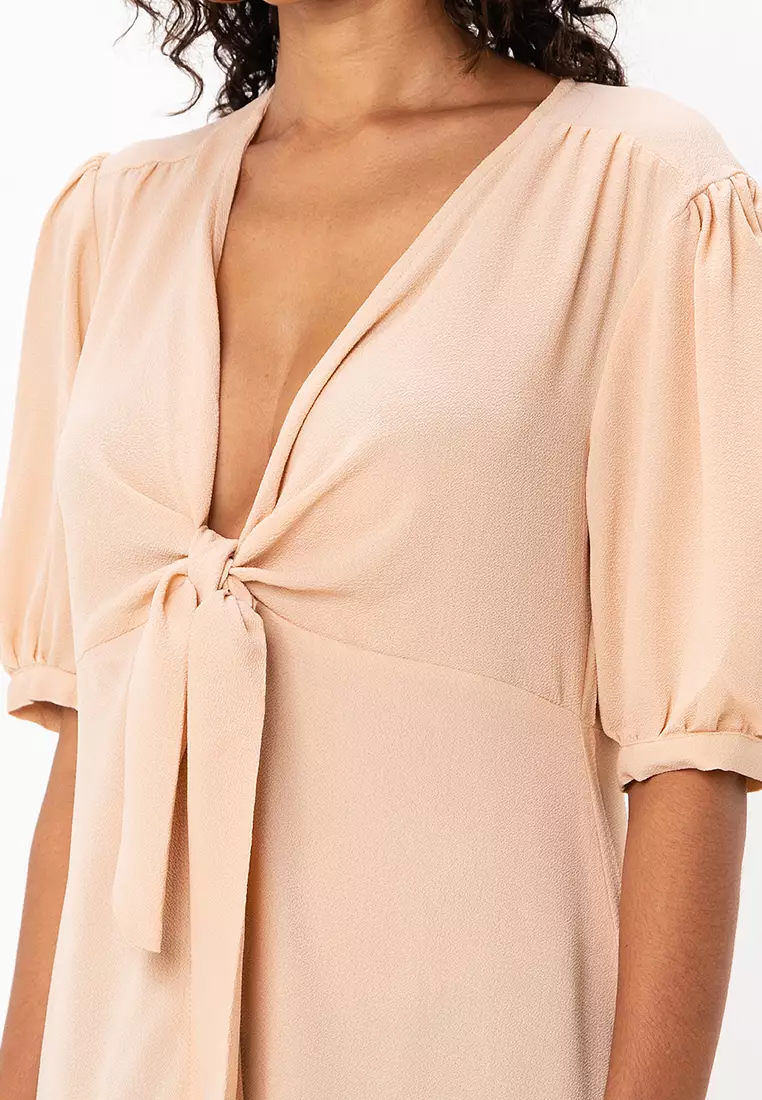 Tie Front Button Through Mini Dress