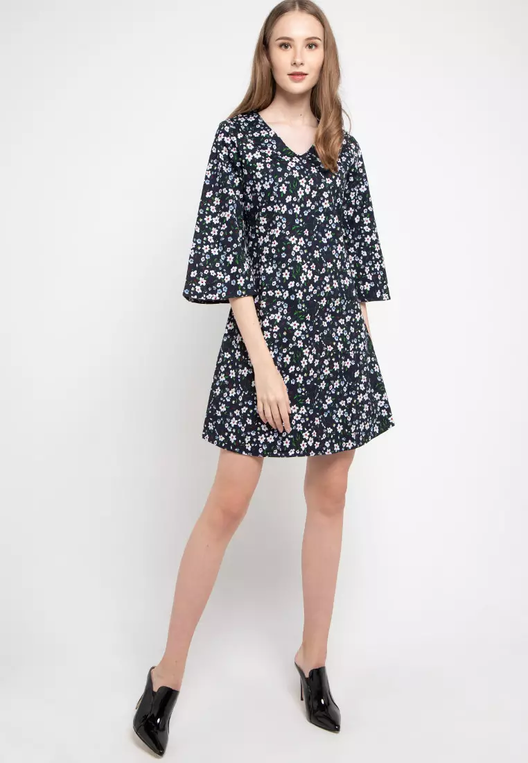 Ella Dress In Navy Print