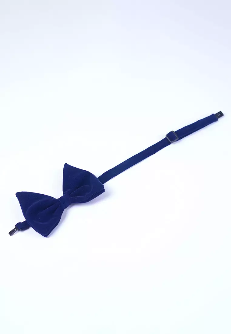Dasi kupu kupu Oversize bowtie wedding bahan suede / beludru navy