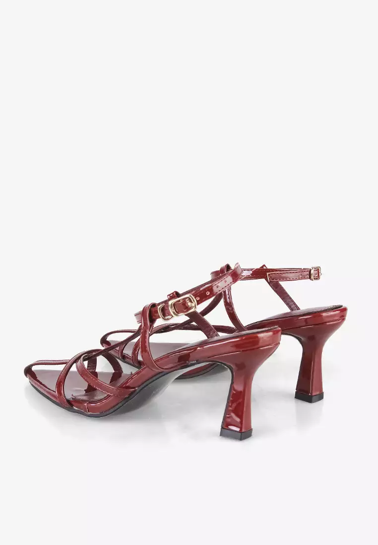 Celestine Pointy Strappy Spool Heels Tali Pesta
