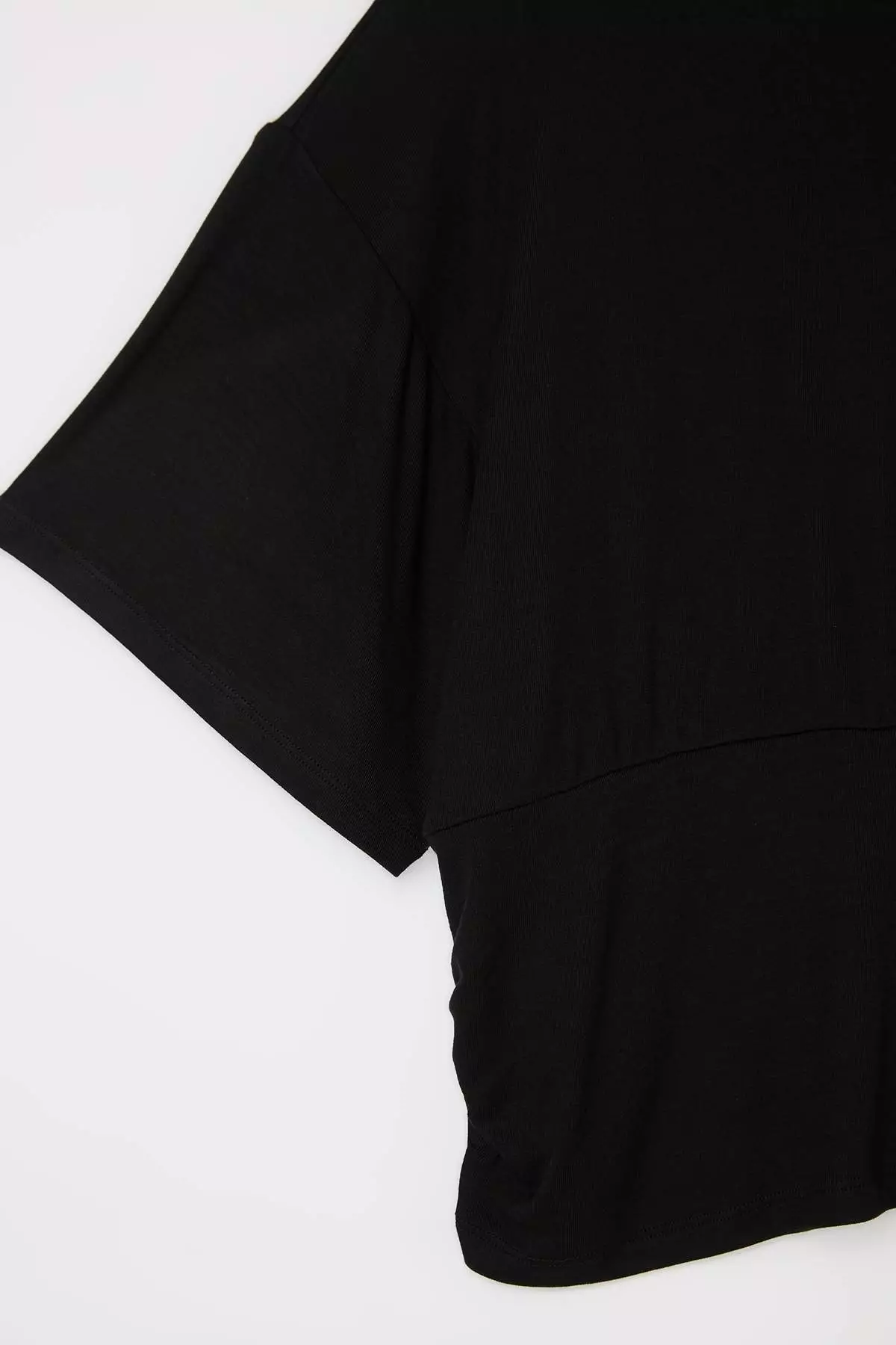 Black Plain Boat Neck Knitted Plus Size Blouse Tbbss26Bf00059