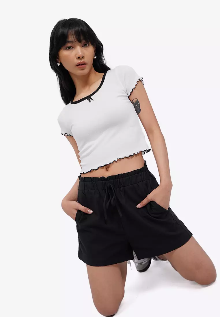 Ribbon Details Short Sleeve Top