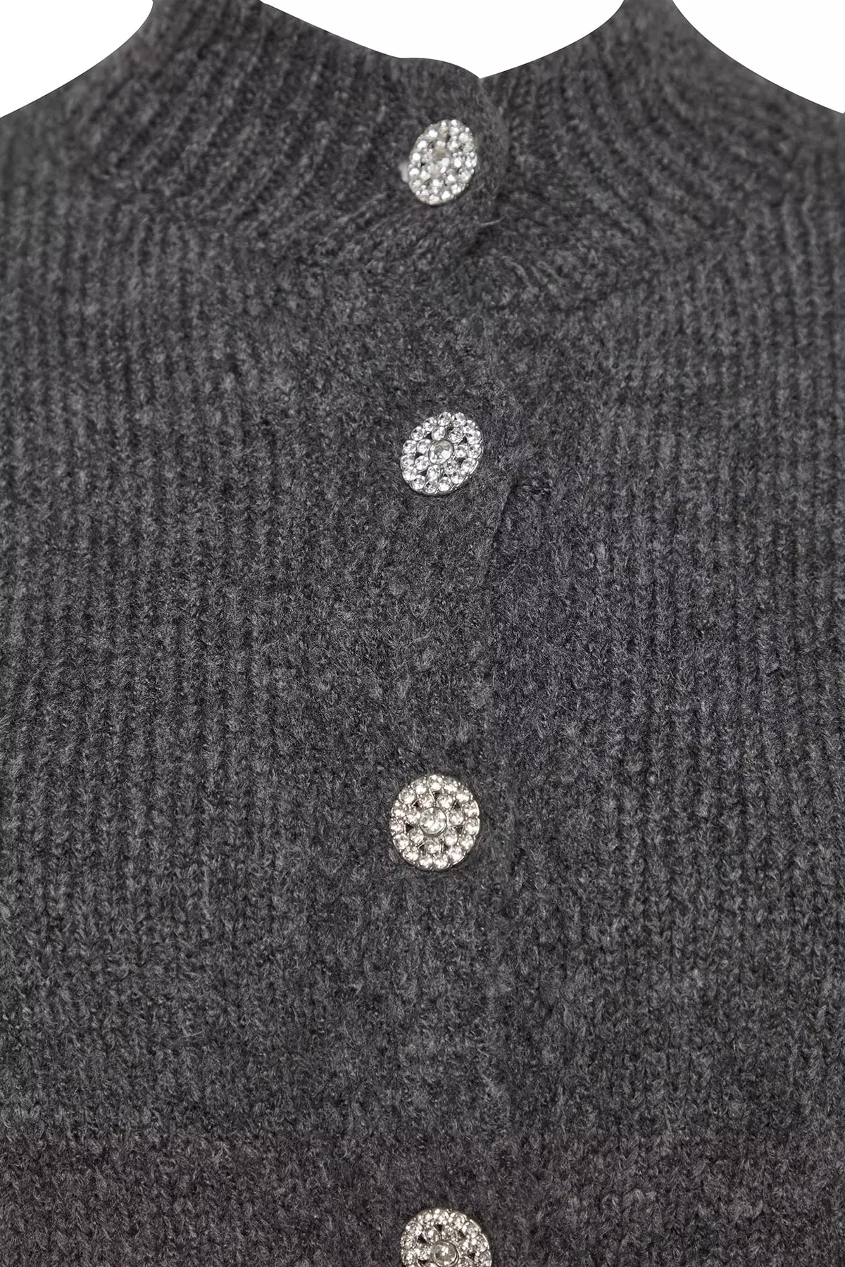 Plus Size Jewel Buttoned Cardigan
