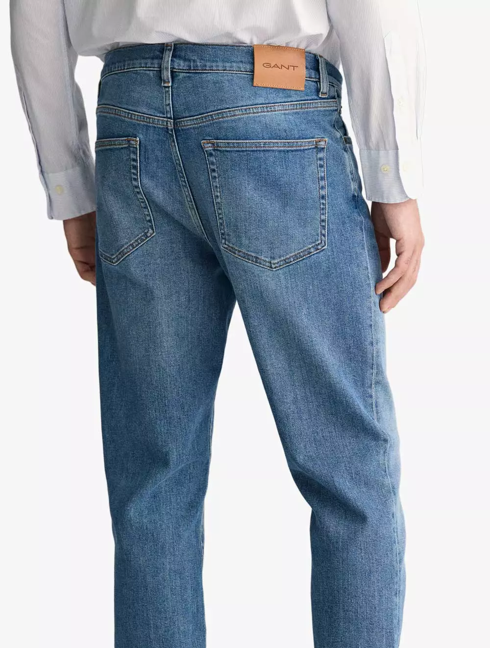 GANT - Pakaian Pria - Slim Gant Jeans - Mid Blue Worn In