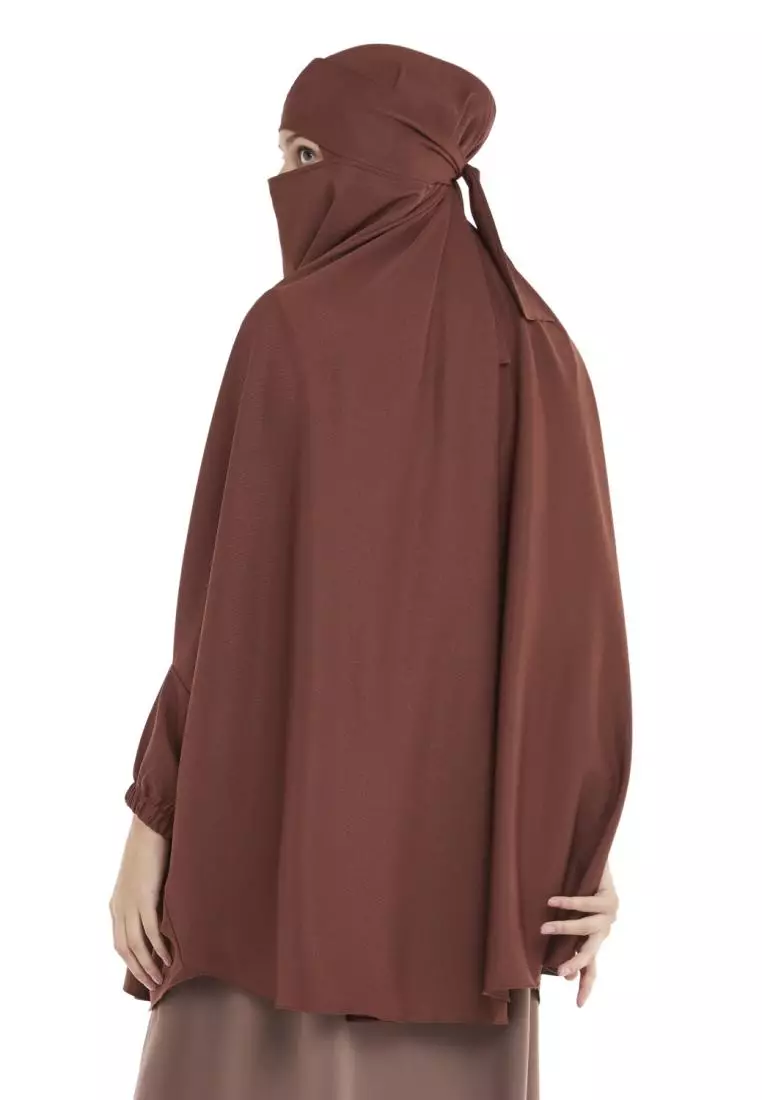 Queenza Zayidan French Khimar Hijab Jumbo Kanza - Coklat