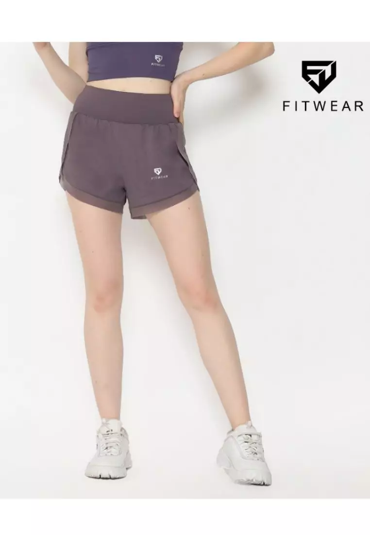 Fitwear - Celana Pendek + Inner Olahraga Wanita SCARLETT MESH JUMBO SHORT - PURPLE MAUVE