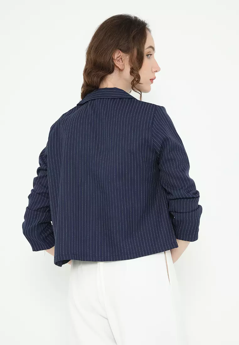 Mannequin Stripe Crop Blazer