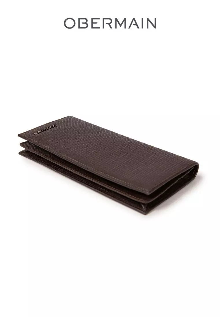 RFID Long Wallet Genuine Leather Brown