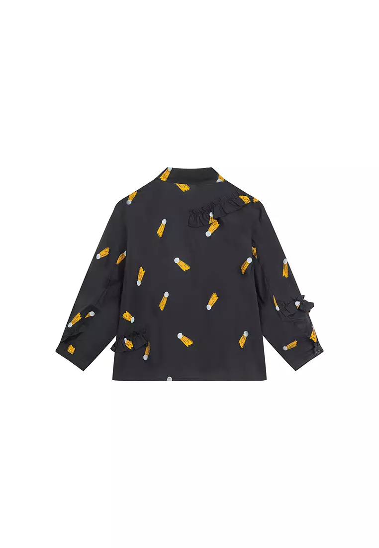 Long Sleeve Shirt With Ruffle Design