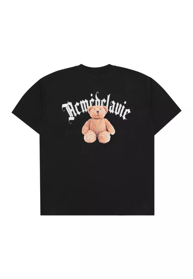ADLV Gold Chain Bear Doll Short Sleeve T-Shirt Black