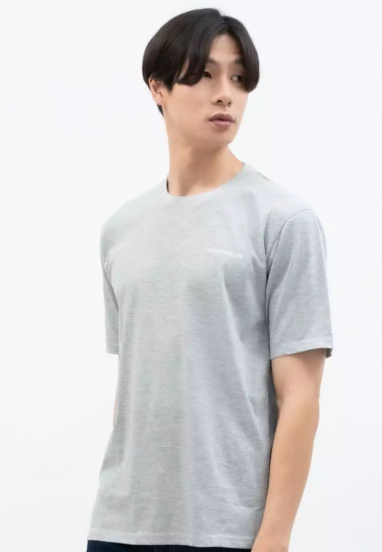 Houseofcuff Kaos Polos Pria Premium Katun Combed Lengan Pendek Abu Muda