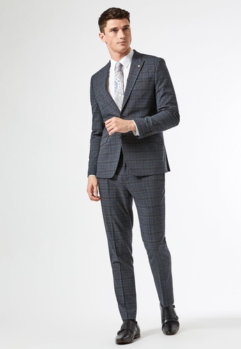 Buy Burton Menswear London Slim Fit Grey Prince Of Wales ...