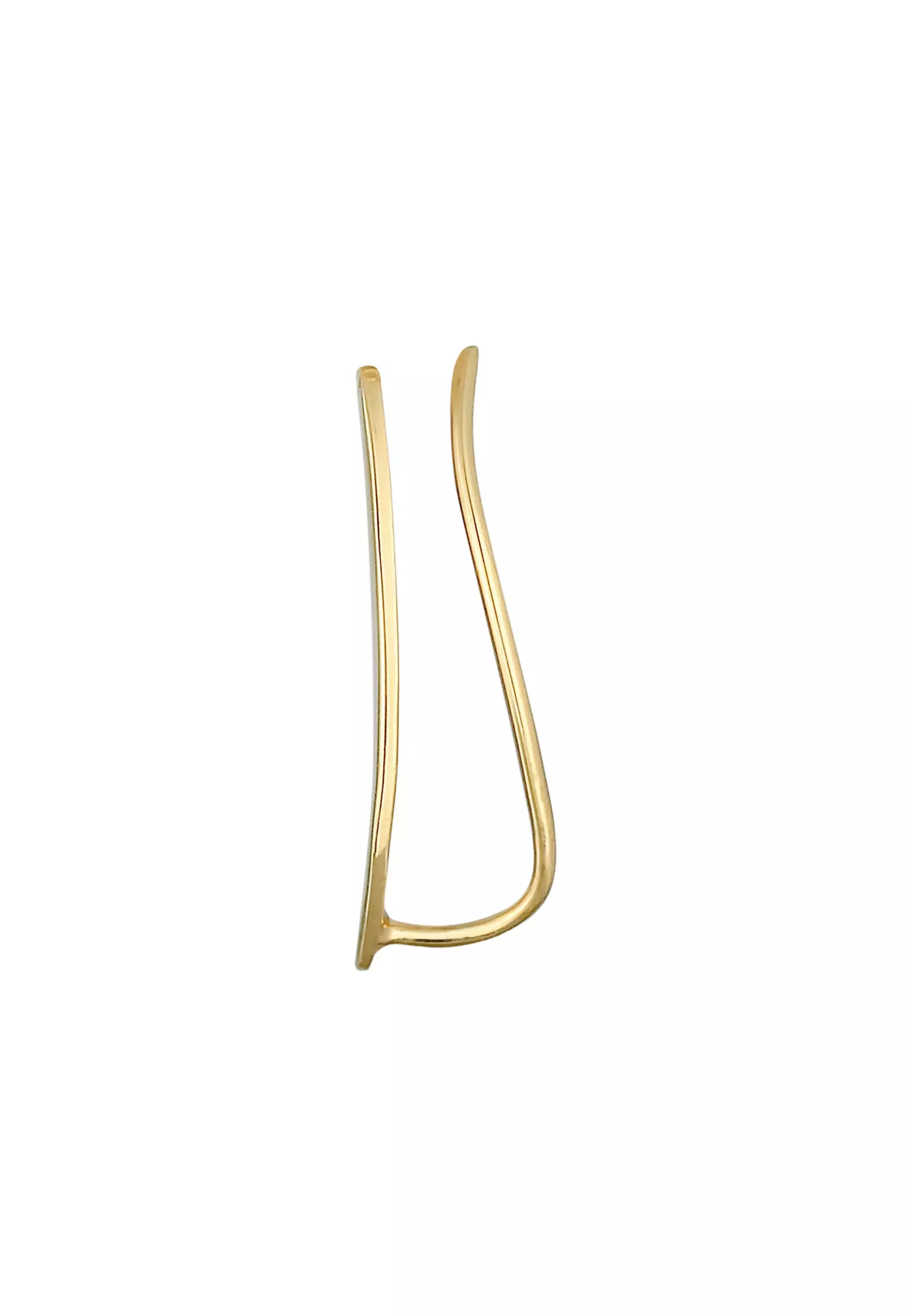 Earrings Single Earclimber Domed Basic Trend Blogger Gold Plated