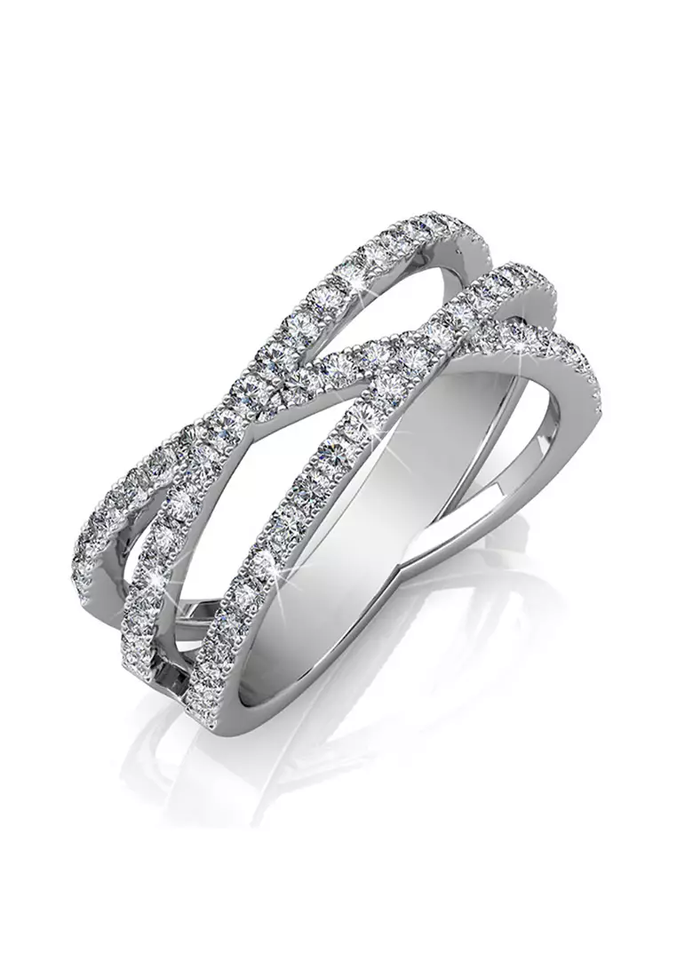 Soulmate Ring Embellished with SWAROVSKI® crystals - White Gold/Clear