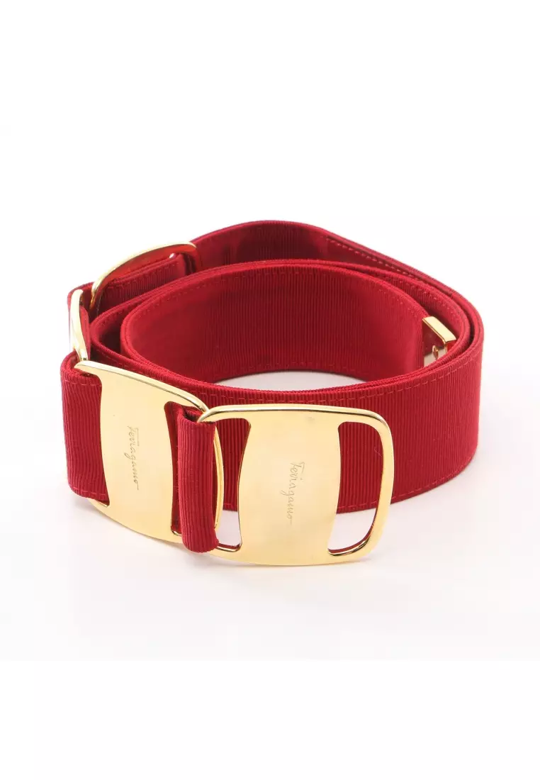 Salvatore ferragamo belt red gold on sale