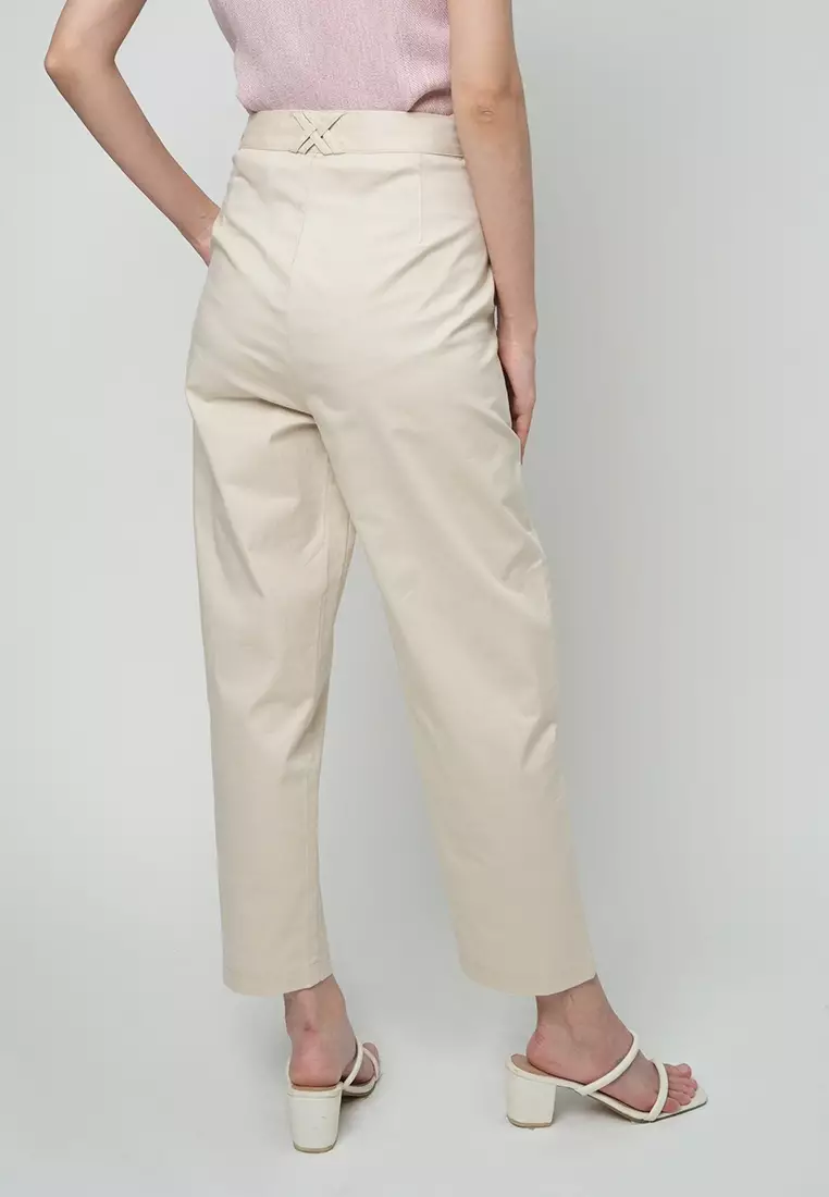 Kailee Relaxed Pants with Criss-Cross Waistband Detail
