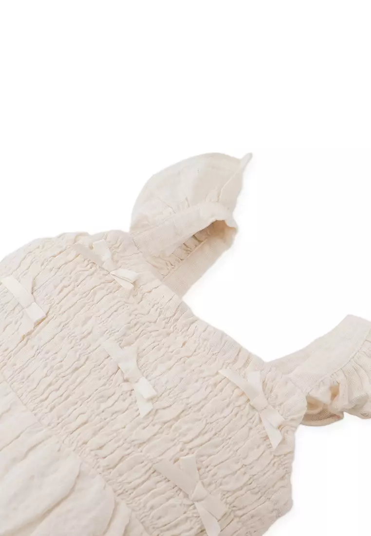 Baby Jacinta Smocked Bubble Playsuit with Tiny Bows