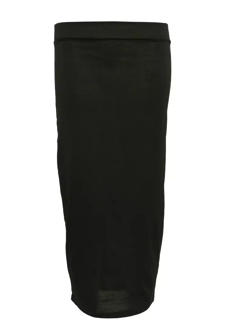 Black Knitted Long Tube Skirt