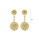 Glamorousky white Fashion Vintage Plated Gold Geometric Texture Round Earrings with Cubic Zirconia 358F6AC4190670GS_2