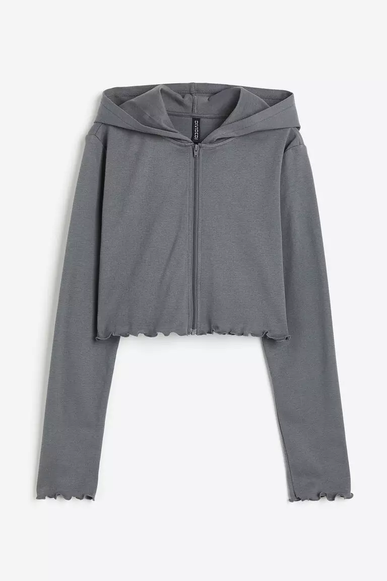 H&m cropped zip up hoodie clearance