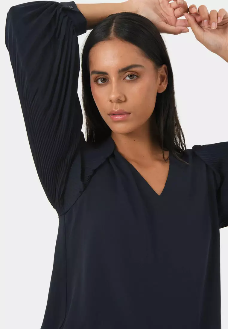 Charlotte Pleated Sleeve Top
