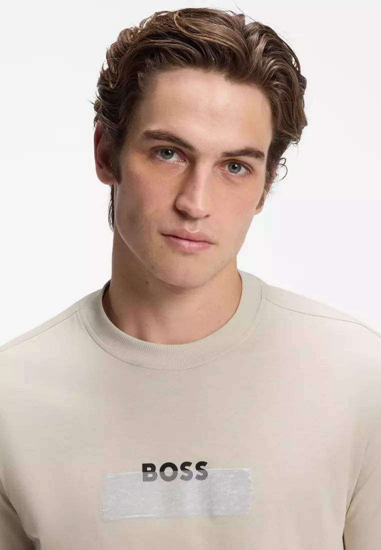 Logo Artwork Cotton Jersey T-Shirt - BOSS Orange