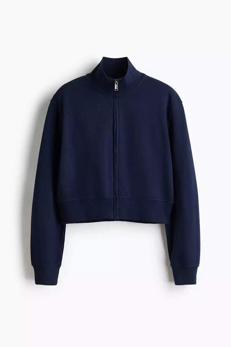 Cropped zip-through sweatshirt