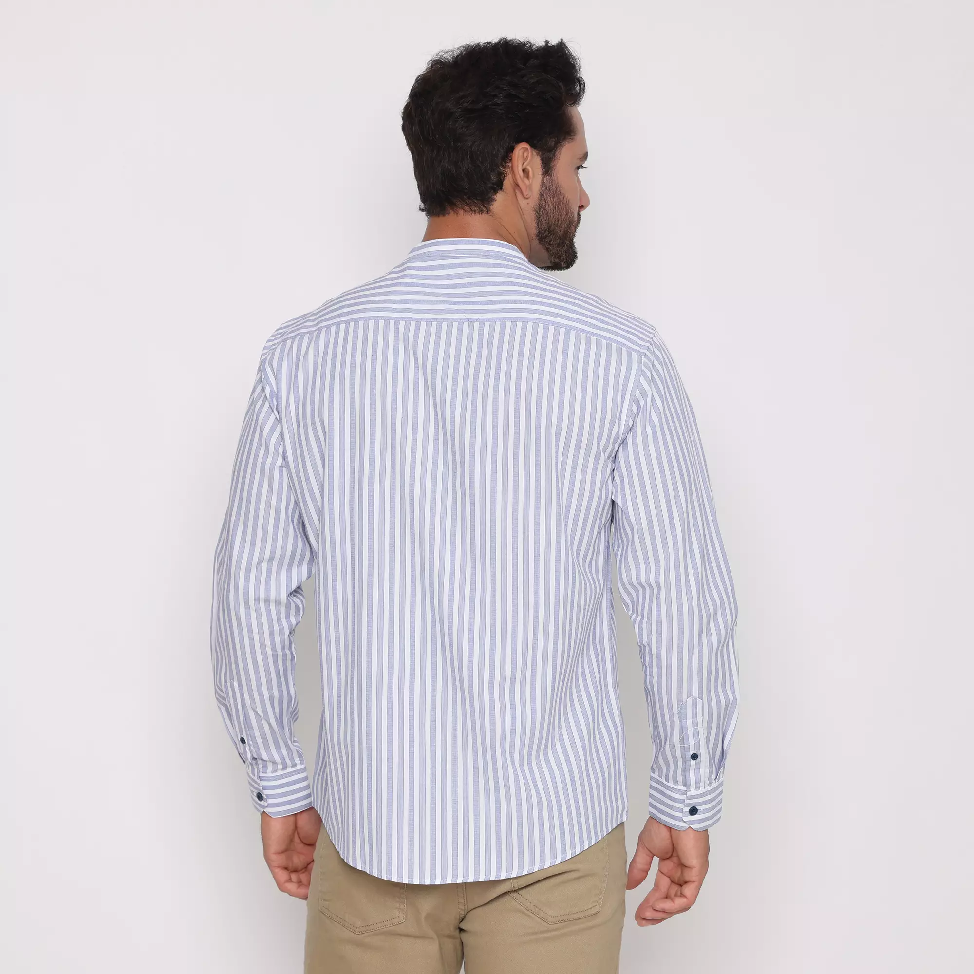 Platini Kemeja Koko Salur Pria Lengan Panjang Katun Biru 961261