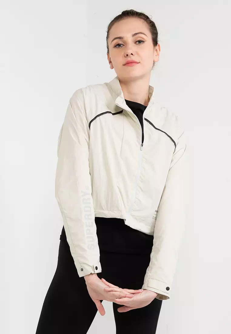 cropped zip up windbreaker